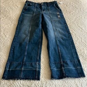 Gap High Stride Wide-Leg Blue Denim Jeans